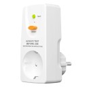 Adaptador de tomada EU com disjuntor diferencial, proteção contra fuga de corrente, botões TESTE e RESET, 16 A / 250 V, RCD, grau de proteção 3