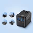 Adaptador de viaje universal con salida USB y USB-C, CA/CC, UE, Reino Unido, EE. UU., AUS, cargador de 2500 W y 100-250 V 6