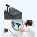 Adaptador de viaje universal con salida USB y USB-C, CA/CC, UE, Reino Unido, EE. UU., AUS, cargador de 2500 W y 100-250 V 7