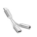 Adaptador divisor USB-C para jack de 3,5 mm e USB-C para carregamento simultâneo e audição de música Revestimento em nylon Caixas de alumínio 3