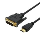 Adaptador DVI 24+1 macho a HDMI macho de 1,5 m Cable bidireccional para transmisión estable de imágenes Full HD Conexión del monitor y la tarjeta 1