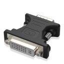 Adaptador DVI-I fêmea para VGA macho para computadores e monitores com tomada VGA Redução compacta sem cabo Parafusos de fixação Preto 1