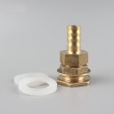 Adaptador em latão G1/2 com trn de mangueira para ligação de mangueira Junta com flange hexagonal e porca de segurança Dois anéis de silicone 2