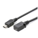 Adaptador entre Mini USB y Micro USB con cable de 14 cm Adaptador negro con conectores macho y hembra Para conectar un cable a un dispositivo 4
