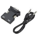 Adaptador HDMI a VGA con salida de audio de 3,5 mm y cable de audio Para conectar dispositivos HDMI a un monitor o proyector VGA Resolución 2