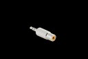 Adaptador jack 3,5 mm macho para RCA fêmea Redução para ligação de cabo com conector RCA a entrada de 3,5 mm Corpo prateado texturizado 3
