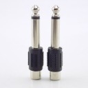 Adaptador jack 6,35 mm macho para RCA cinch fêmea 10 pcs Redução para ligação de cabo RCA a tomada jack Mono execução Terminais metálicos 1