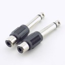 Adaptador jack 6,35 mm macho para RCA cinch fêmea 10 pcs Redução para ligação de cabo RCA a tomada jack Mono execução Terminais metálicos 4