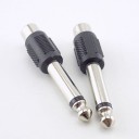 Adaptador jack 6,35 mm macho para RCA cinch fêmea 10 pcs Redução para ligação de cabo RCA a tomada jack Mono execução Terminais metálicos 6