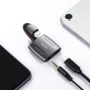 Adaptador Lightning para jack de 3,5mm e Lightning para iPhone Carregamento e audição de música simultâneos Corpo em liga de alumínio Cabo flexível 2