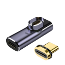 Adaptador magnético de carregamento rápido USB C para tipo C 40 Gbps 100 W 8K 60 Hz 90° conector em ângulo para sincronização de dados 20V 5A 3