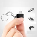 Adaptador Micro USB macho a USB hembra para teléfono y tablet Con anillo para llaves Aleación de aluminio Transferencia de datos 480 Mbps 4