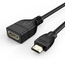 Adaptador Mini HDMI a HDMI con cable para conectar dispositivos con salida Mini HDMI a un televisor o monitor. Conector HDMI hembra. Plástico ABS 2