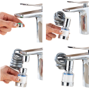 Adaptador rotativo para torneira de cozinha 360° com tubo extensível e cabeçal de chuveiro filtrante acessório universal para pia de cozinha 3