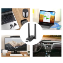 Adaptador USB Bluetooth 5.3 de 150m para PC Modo Duplo BLE/EDR Receptor e Transmissor de Áudio Rato Teclado 7 dispositivos Win XP/7/8/10/11 Baixo 1