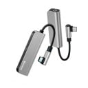 Adaptador USB-C a 3,5 mm y USB-C para auriculares de teléfono Divisor con conector curvado Cable corto Aleación de aluminio y TPE 2