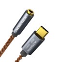 Adaptador USB-C para jack de 3,5 mm com conversor DAC 32 bit 384 kHz para auscultores e colunas Cabo trançado Comprimento 11 cm Liga 4