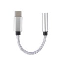 Adaptador USB-C para jack de 3,5 mm para ligar auscultores com fio ao telefone Cabo revestido em nylon Extremidades em liga de alumínio 2