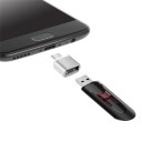 Adaptador USB-C para USB 3.0 para telefone e portátil Redução compacta para pen drive e outros dispositivos com conector USB-A Corpo 6