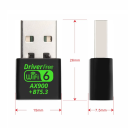 Adaptador USB WiFi 6 Bluetooth 5.3 2 en 1, receptor inalámbrico 2,4 G/5G, tarjeta de red de doble banda de 600 Mbps, antena interna WPA3 para PC 3