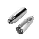 Adaptador XLR 3pin macho para 3,5 mm jack TRS fêmea para ligação de microfone à entrada XLR Corpo metálico Dimensões aproximadamente 5,7 x 2,1 cm 3