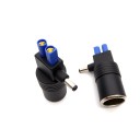 Adaptateur avec prise pour allume-cigare vers connecteurs EC5 et DC 5,5 x 2,1 mm Pour alimenter des accessoires 12V Corps noir avec connecteur EC5 6