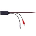 Adaptateur Bluetooth pour voiture avec connecteurs 2x RCA cinch Réception de musique sans fil Alimentation 12 V Longueur du câble 15 cm Dimensions 5 x 5