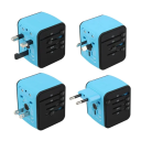 Adaptateur d'alimentation universel 100–240 V CA 6A Prise de voyage UK EU AU US 3× port USB 1× USB-C Compact 5×5×6,4 cm 2