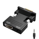 Adaptateur HDMI vers VGA avec sortie audio Convertisseur de signal numérique Réducteur pour moniteur Projecteur TV Compatible avec PC Ordinateur 1