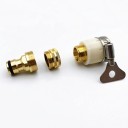 Adaptateur universel pour robinet pour tuyau avec raccord rapide de 22 mm en aluminium et en cuivre blanc doré pour jardin et robinet 2