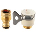 Adaptateur universel pour robinet pour tuyau avec raccord rapide de 22 mm en aluminium et en cuivre blanc doré pour jardin et robinet 3