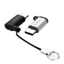 Adaptateur USB-C vers Micro USB Réduction en alliage d'aluminium pour câble Micro USB et téléphone avec port USB-C Boucle pour lanière 3