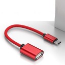 Adaptateur USB-C vers USB avec câble tressé pour connecter une clé USB ou une souris à un téléphone et un ordinateur portable. Port USB-A 1
