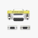 Adaptateur VGA 15 broches pour le raccordement de câbles et d'appareils Réducteur compact pour moniteur et projecteur Boîtier en métal avec colonnes 4