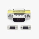 Adaptateur VGA 15 broches pour le raccordement de câbles et d'appareils Réducteur compact pour moniteur et projecteur Boîtier en métal avec colonnes 5