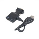 Adaptateur VGA vers HDMI avec entrée audio jack 3,5 mm Pour connecter un ordinateur à une télévision ou un moniteur Alimentation par USB Dimensions 2