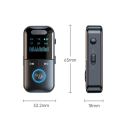 Adaptator audio Bluetooth 5.4 2 în 1 Receptor Transmițător AUX 3,5 mm Tip-C Ecran LED Card TF 10 m 200 mAh 8