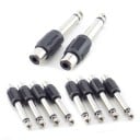 Adapter 6,35 mm Klinke männlich auf RCA Cinch weiblich 10 Stk Reduktion zum Anschluss eines RCA-Kabels an eine Mono-Klinkenbuchse Metallische Enden 2