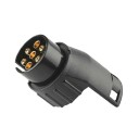 Adapter 7-polig auf 13-polig für Anhänger 12V Anhängerkupplung Wasserdichte Steckdose Kunststoff Messing Schwarz Stecker Zubehör für Auto und Lkw 1