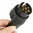 Adapter 7-polig auf 13-polig für Anhänger 12V Anhängerkupplung Wasserdichte Steckdose Kunststoff Messing Schwarz Stecker Zubehör für Auto und Lkw 3