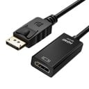 Adaptér DisplayPort samec na HDMI samica pre pripojenie počítača k monitoru alebo televízoru so vstupom HDMI Dĺžka 15 cm Čierne prevedenie 3