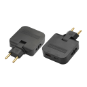 Adaptér do zásuvky EU Typ E/F 250V 10A 2kolíkový s USB-A a USB-C a 2x univerzální zásuvkou Cestovní nabíječka Otočná 2