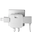 Adaptér do zásuvky EU Typ E/F 250V 10A 2kolíkový s USB-A a USB-C a 2x univerzální zásuvkou Cestovní nabíječka Otočná 4