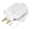 Adaptér do zásuvky EU Typ E/F 250V 10A 2kolíkový s USB-A a USB-C a 2x univerzální zásuvkou Cestovní nabíječka Otočná 7