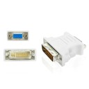 Adapter DVI 24+5pin han til VGA hun Til tilslutning af monitor eller projektor med VGA til DVI-udgang Skruer til fast montering Hvid 4