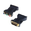 Adapter DVI-I 24+5 pin han til 3x RCA hun til tilslutning af RCA kabler til DVI udgang Farvekodede stik Fastgøringsskruer 2