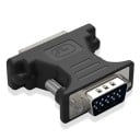 Adapter DVI-I hun til VGA han til computere og skærme med VGA-port Kompakt adapter uden kabel Fastgøringsskruer Sort 2