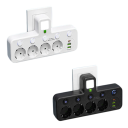 Adapter EU-stik 5AC 5 stikkontakter 2x USB A og USB C 2500W 10A Natlampe Tænd/sluk-knap med indikatorlampe Kontorstikkontakt 110–250V 2