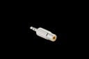 Adapter jack 3,5 mm han til RCA hun Reduktion til tilslutning af kabel med RCA-stik til 3,5 mm stik Sølvfarvet ribbet krop 3