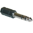 Adapter jack 3,5 mm hun til 6,5 mm han Reduktion til tilslutning af hovedtelefoner eller lydkabel til stik 6,5 mm Sort sekskantet krop 1